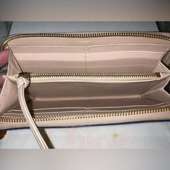 Authentic Chloé “Alphabet” continental wallet in blush nude | Full Set - Picture 6 of 16